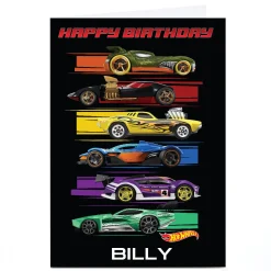 Personalised Birthday Card - HotWheels - Aligned Cars