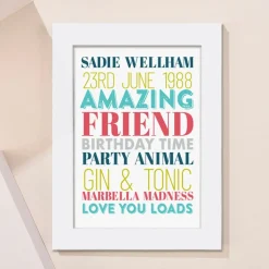 Personalised Birthday Time Portrait Print