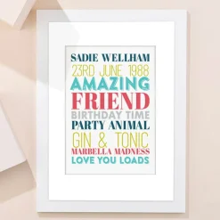 Personalised Birthday Time Portrait Print