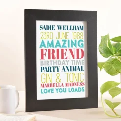 Personalised Birthday Time Portrait Print