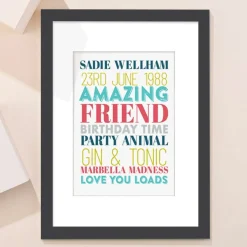 Personalised Birthday Time Portrait Print
