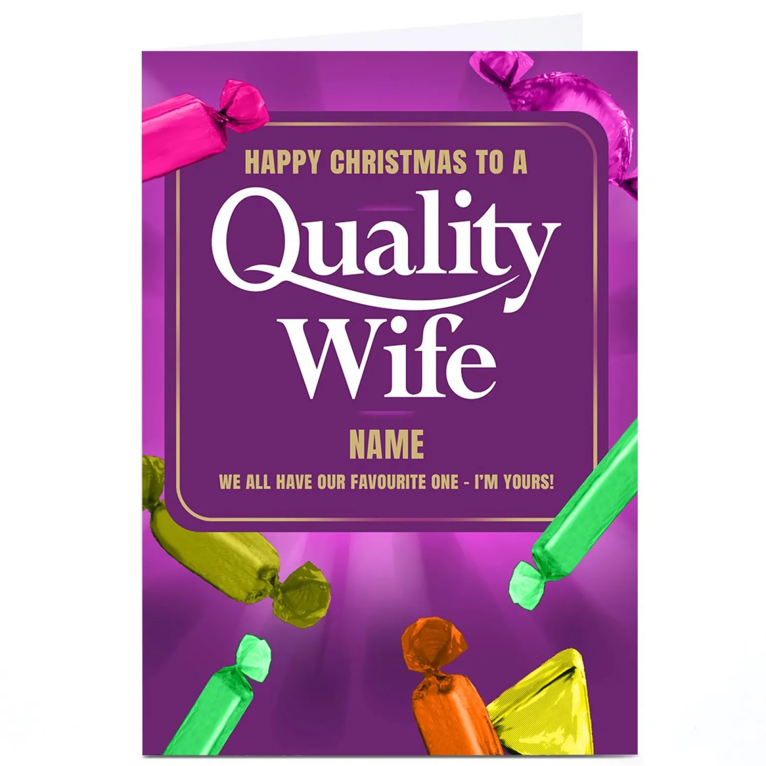 Personalised Bits N Bobs Christmas Card - Quality Wife