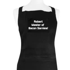 Personalised Black Apron - Any Message