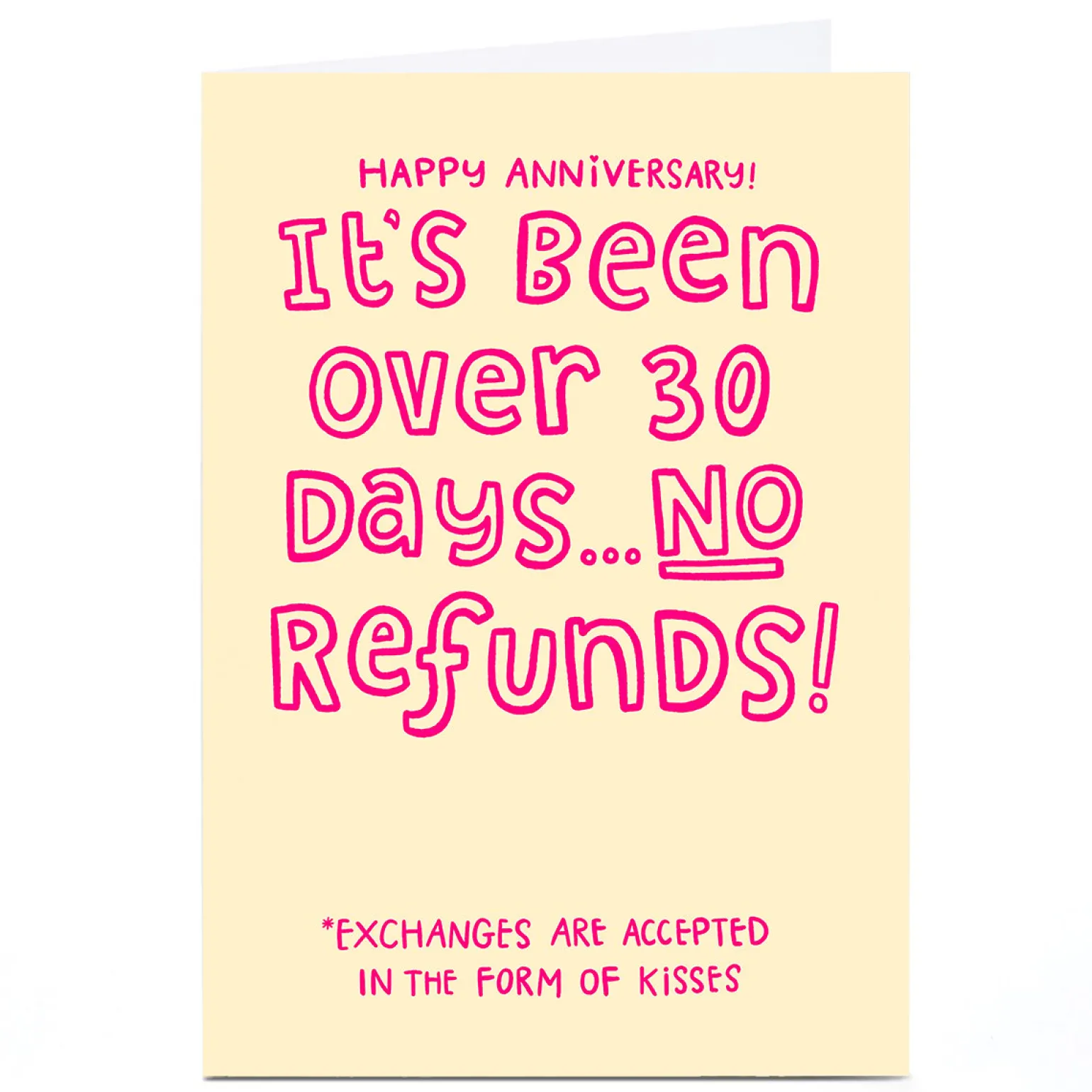 Personalised Blue Kiwi Anniversary Card - No Refunds