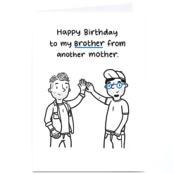 Personalised Blue Kiwi Birthday Card - Brother From Another Mother