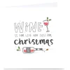 Personalised Blue Kiwi Christmas Card - Wine Is For Life