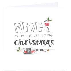 Personalised Blue Kiwi Christmas Card - Wine Is For Life