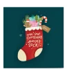 Personalised Blue Kiwi Christmas Card - Stocking