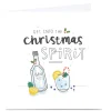 Personalised Blue Kiwi Christmas Card - Christmas Spirit