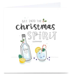 Personalised Blue Kiwi Christmas Card - Christmas Spirit