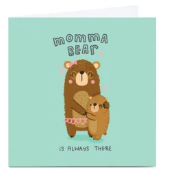 Personalised Blue Kiwi Mother's Day Card - Momma Bear