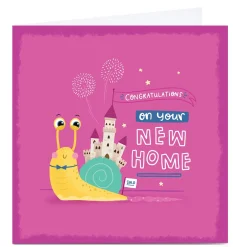 Personalised Blue Kiwi New Home Card - Snail