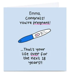 Personalised Blue Kiwi New Baby Card - The Next 18 Years