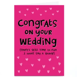 Personalised Blue Kiwi Wedding Card - Congrats