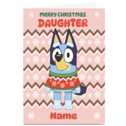 Personalised Bluey Christmas Card - Merry Christmas Daughter