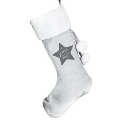 Personalised 'Born In' Luxury Silver Christmas Stocking