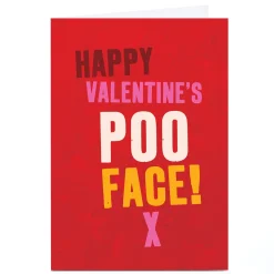 Personalised Brainbox Candy Valentine's Day Card - Poo Face x