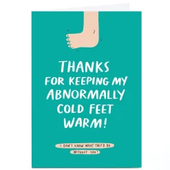 Personalised Brainbox Candy Valentine's Day Card - Foot Warmer