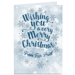 Personalised Business Christmas Card - Snowflakes