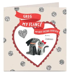 Personalised Card - Cat and Dog Fiance