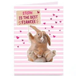 Personalised Card - Cute Rabbit Best Fiancee