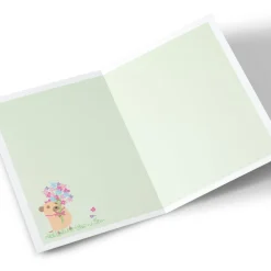 Personalised Card - Dog With Flowers, Stepmum