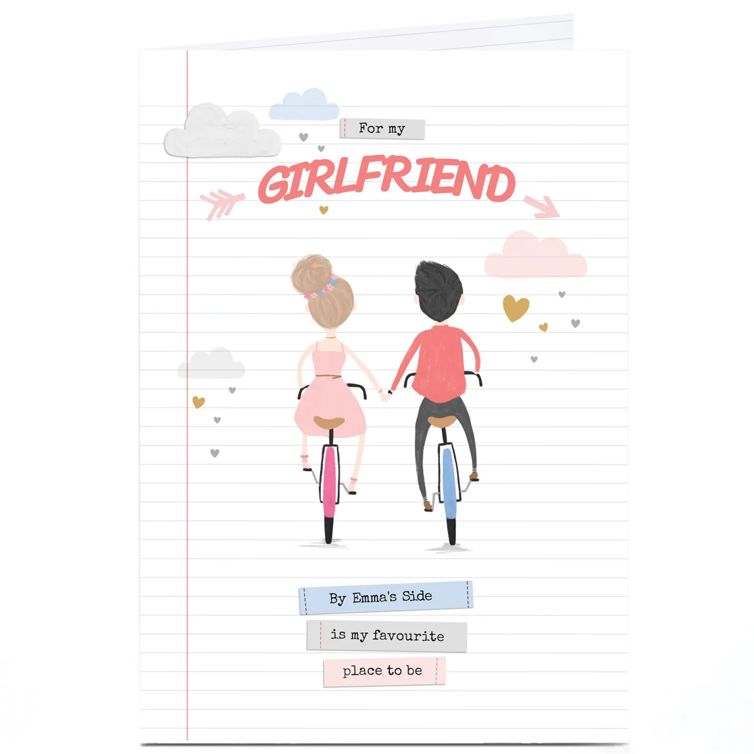 Personalised Card - For My Girlfriend, Bicycles