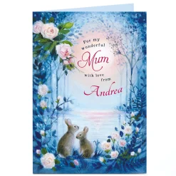Personalised Card - Rabbits By The Water