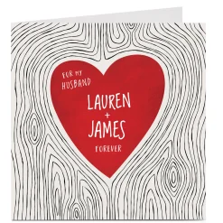Personalised Card - Tree Carved Heart