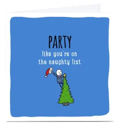 Personalised Cheeky Christmas Card - On The Naughty List