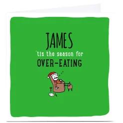 Personalised Cheeky Christmas Card - Over-Eating Season