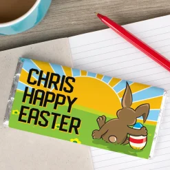 Personalised Chocolate Bar - Easter Bunny Sunset