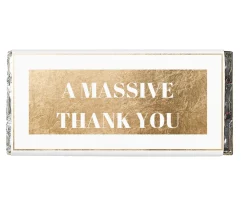 Personalised Chocolate Bar - Gold & White Any Message