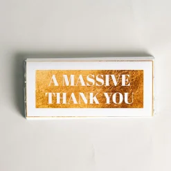 Personalised Chocolate Bar - Gold & White Any Message