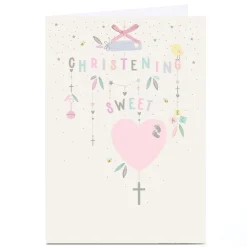 Personalised Christening Card - Pink Sweet