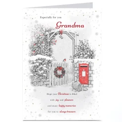 Personalised Christmas Card - Garden Gate, Grandma