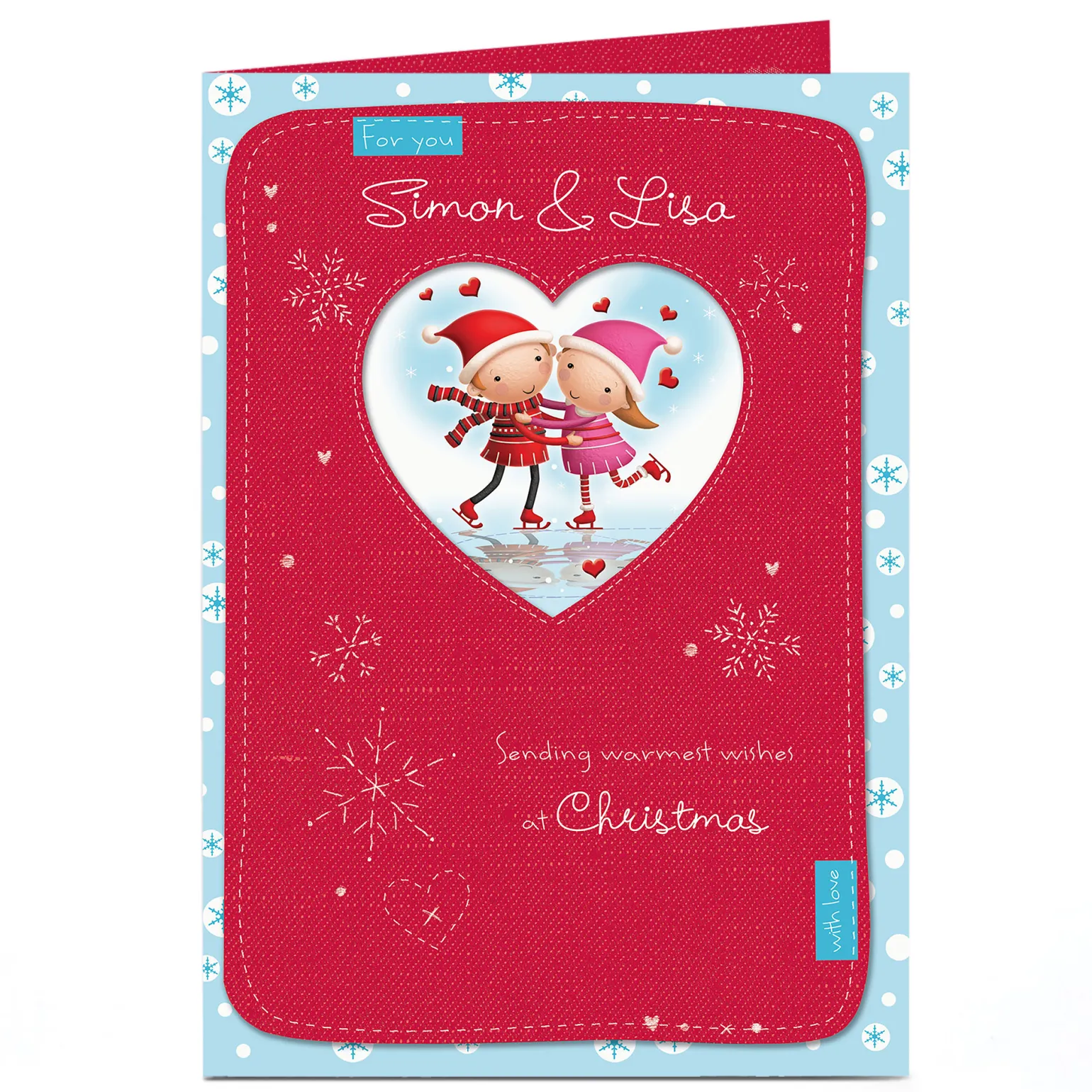 Personalised Christmas Card - Ice Skating