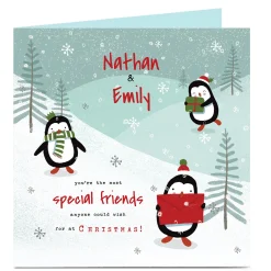 Personalised Christmas Card - Penguins, Special Friends
