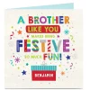 Personalised Christmas Card - Bright Festive Fun, Brother