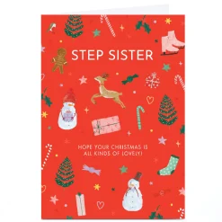 Personalised Christmas Card - All Kinds of Lovely, Step Sister