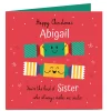 Personalised Christmas Card - Christmas Crackers, Sister