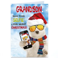 Personalised Christmas Card - Have Your Selfie A Merry Christmas - Grandson