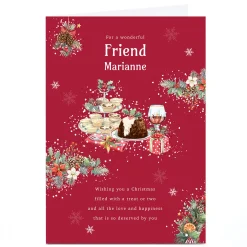 Personalised Christmas Card - Christmas Food, Friend