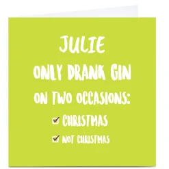 Personalised Christmas Card - Gin Drinker