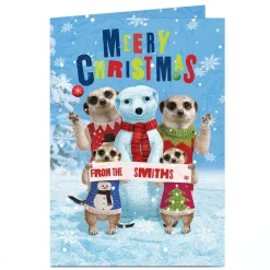 Personalised Christmas Card - Meerkat Family