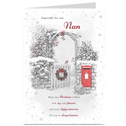 Personalised Christmas Card - Garden Gate, Nan