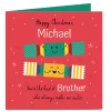 Personalised Christmas Card - Christmas Crackers, Brother