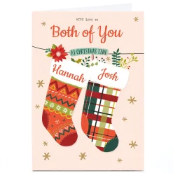 Personalised Christmas Card - Both Of You Christmas Stockings