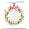 Personalised Christmas Card - Gingham Bow Wreath, Grandma