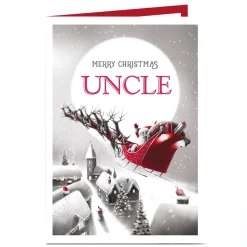 Personalised Christmas Card - Santa's Sleigh Uncle